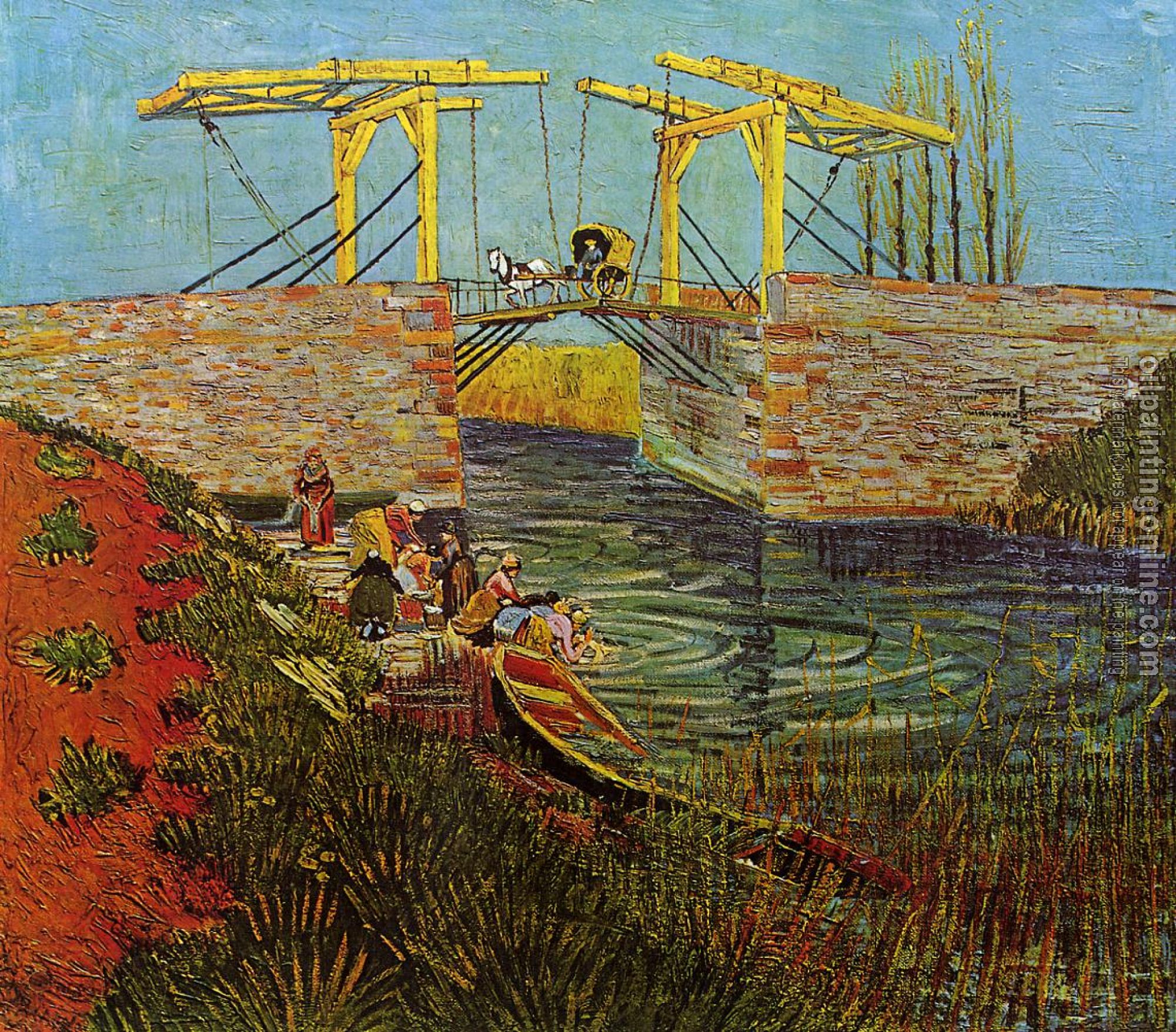 Gogh, Vincent van - The Langlois Bridge at Arles with Women Washing